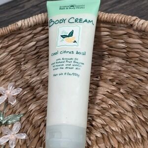 Vintage Bath Body Works Cool Citrus Basil Body Cream 8 Oz Nourish Soften Skin